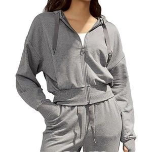Athleta Women  Balance Sweatshirt Full Zip Hoodie Medium Gray M